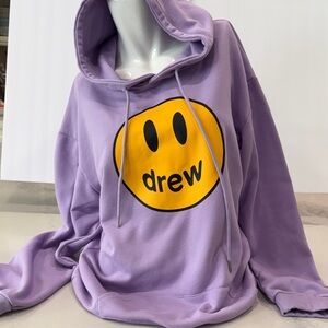 Purple Drew Hoodie with Yellow Smiley Face